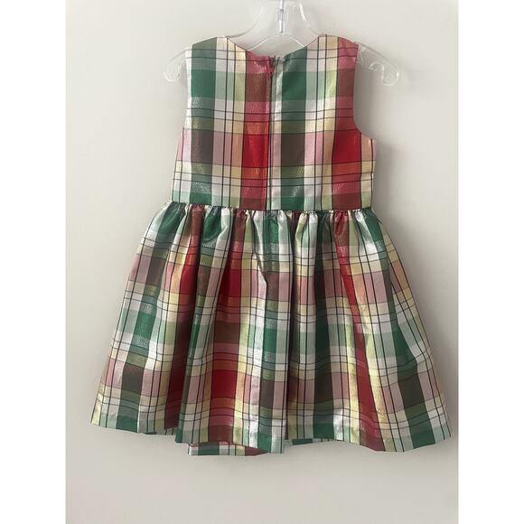 Bonnie Jean Plaid Holiday Dress with Red Coat Sz 4T - Picture 3 of 7